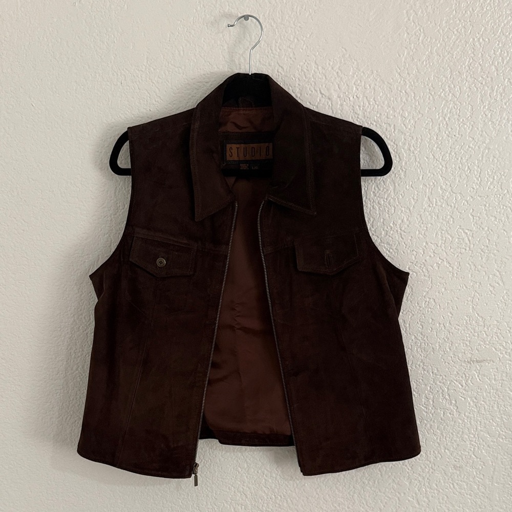 Studio Chocolate Brown Suede Outerwear